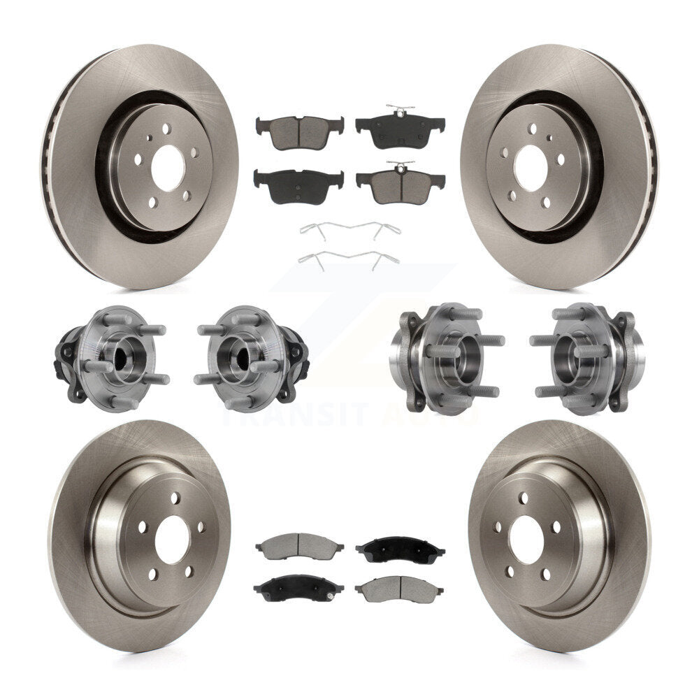 Front Rear Hub Bearing Disc Brake Rotor Pad Kit (10Pc) For 2022-2023 Lincoln Nautilus FWD KBB-130355