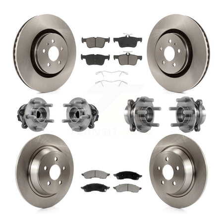 Front Rear Hub Bearing Disc Brake Rotor Pad Kit (10Pc) For 2022-2023 Lincoln Nautilus FWD KBB-130355