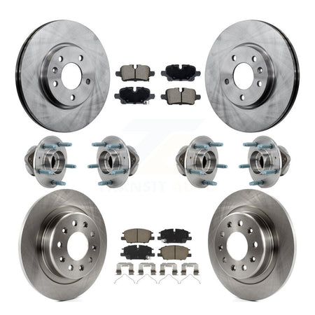 Front Rear Hub Bearing Brake Rotor & Pad Kit (10Pc) For Chevrolet Equinox GMC Terrain 4WD KBB-130357