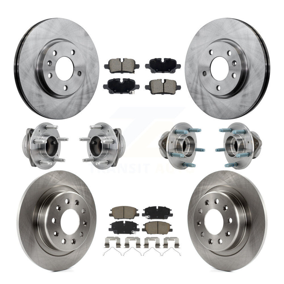 Front Rear Hub Bearing Brake Rotor & Pad Kit (10Pc) For Chevrolet Equinox GMC Terrain FWD KBB-130358