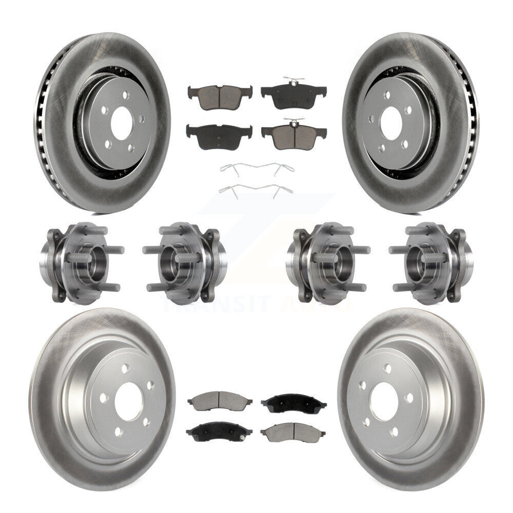 Front Rear Hub Bearing Coat Brake Rotor Pad Kit (10Pc) For 2022-2023 Lincoln Nautilus AWD KBB-130363