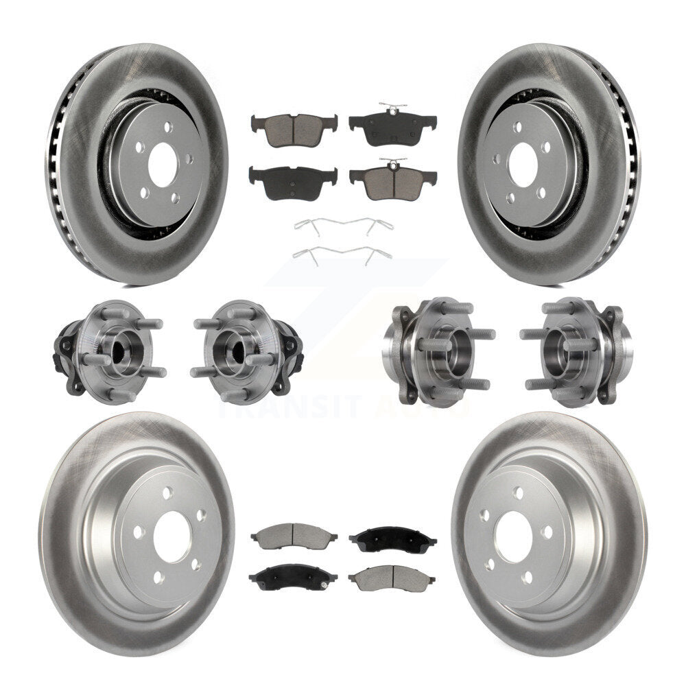 Front Rear Hub Bearing Coat Brake Rotor Pad Kit (10Pc) For 2022-2023 Lincoln Nautilus FWD KBB-130364