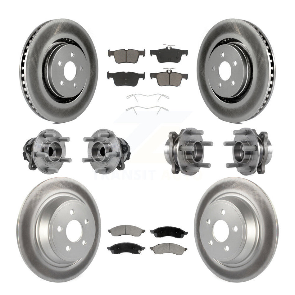 Front Rear Hub Bearing Coat Brake Rotor Pad Kit (10Pc) For 2022-2023 Lincoln Nautilus FWD KBB-130364