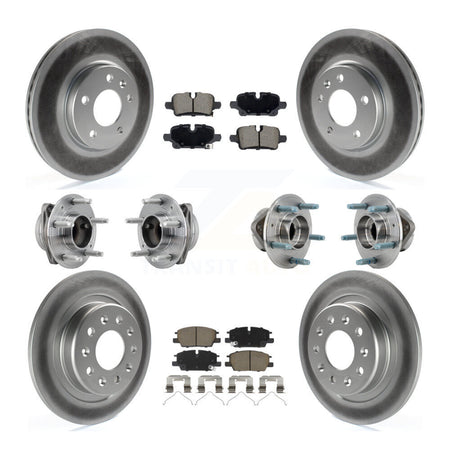Front Rear Hub Bearing Coat Brake Rotor Pads Kit (10Pc) For Chevrolet Equinox GMC Terrain KBB-130374