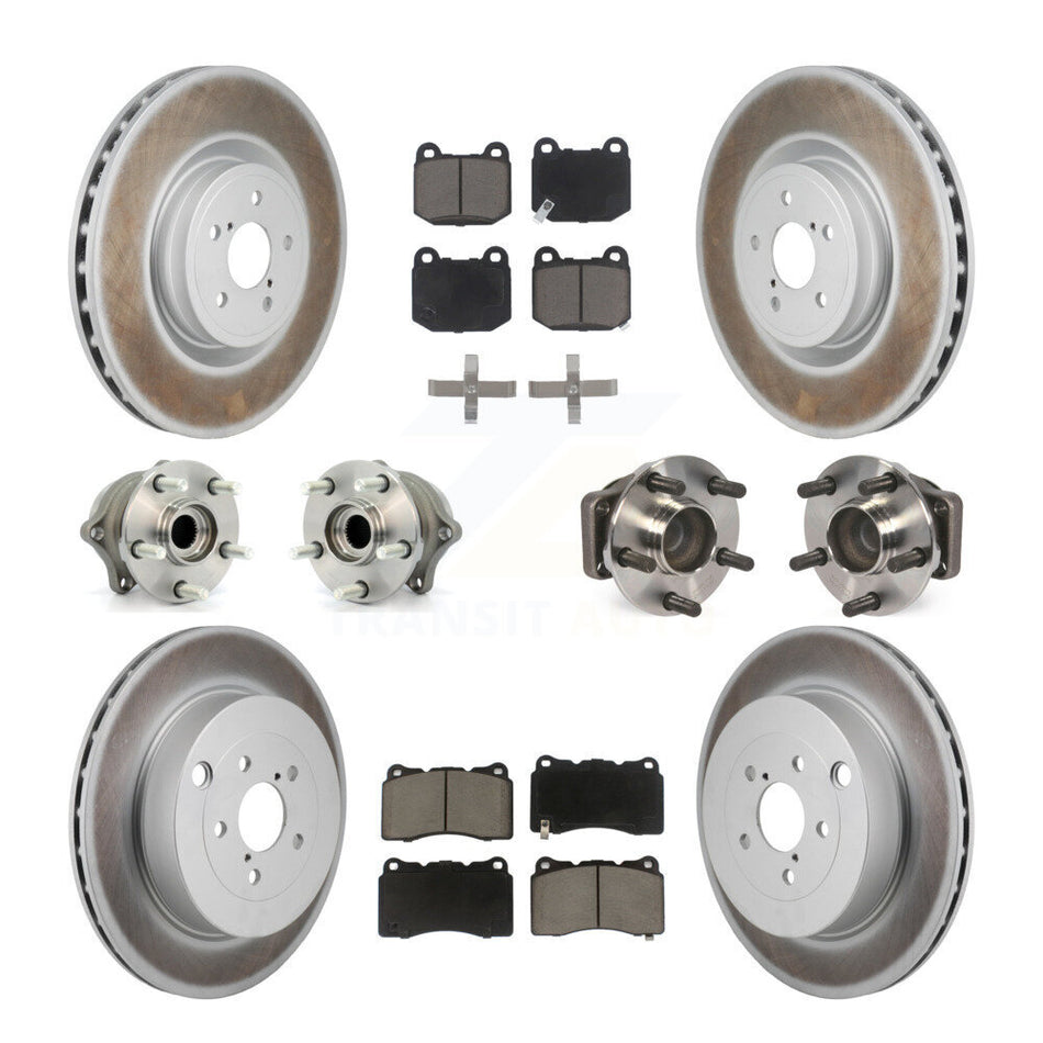 Front Rear Hub Bearing Coated Disc Brake Rotor & Pads Kit (10Pc) For Subaru BRZ Toyota 86 KBB-130388