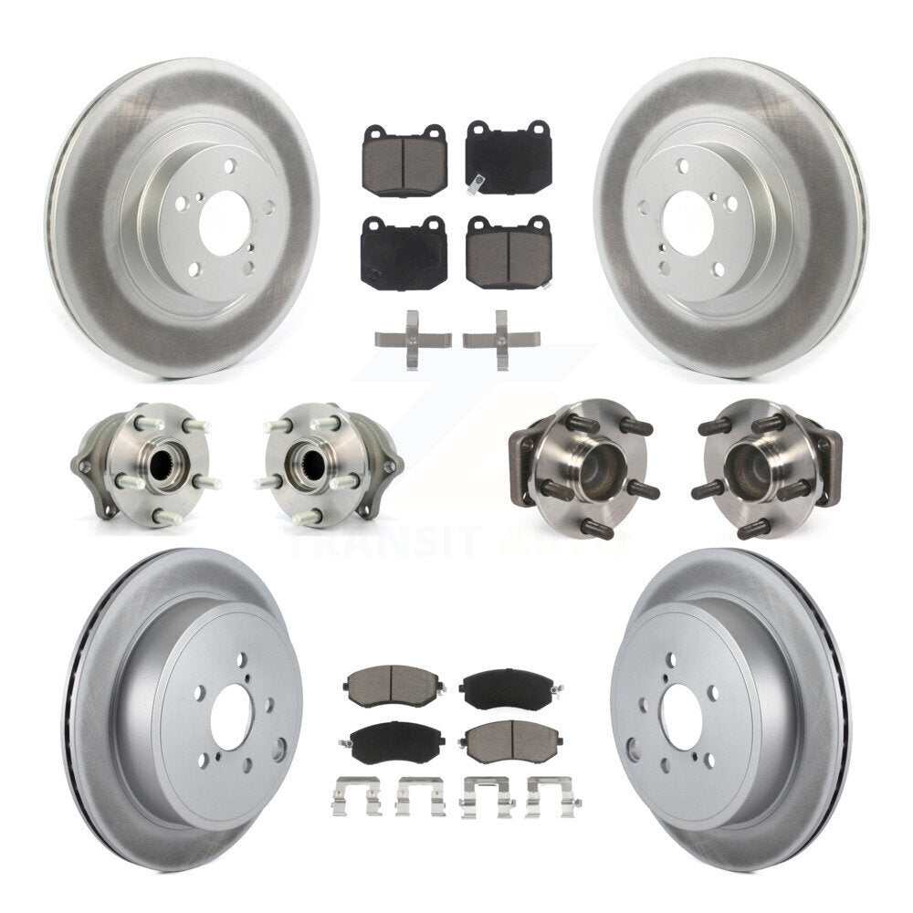 Front Rear Hub Bearing Coat Brake Rotor Pads Kit (10Pc) For 17 Subaru BRZ Limited/Premium KBB-130390