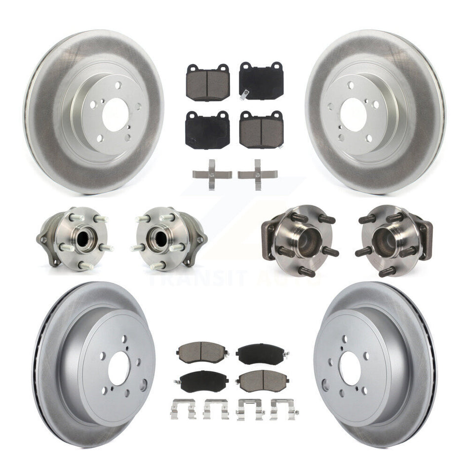 Front Rear Hub Bearing Coat Brake Rotor Pads Kit (10Pc) For 17 Subaru BRZ Limited/Premium KBB-130390