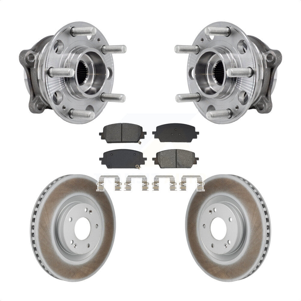 Front Hub Bearing Assembly Coat Brake Rotor Pad Kit For Hyundai Santa Fe Kia Sorento Cruz KBB-130398