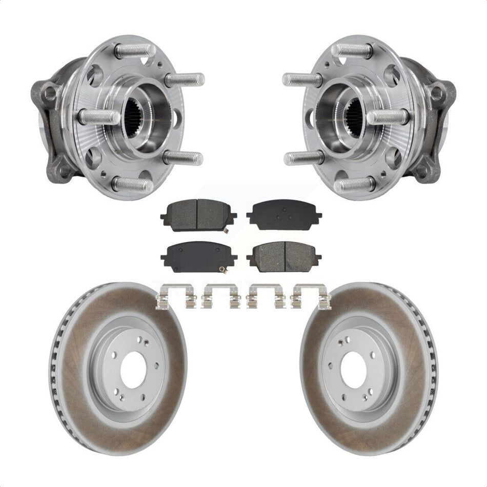 Front Hub Bearing Assembly Coat Brake Rotor Pad Kit For Hyundai Santa Fe Kia Sorento Cruz KBB-130398