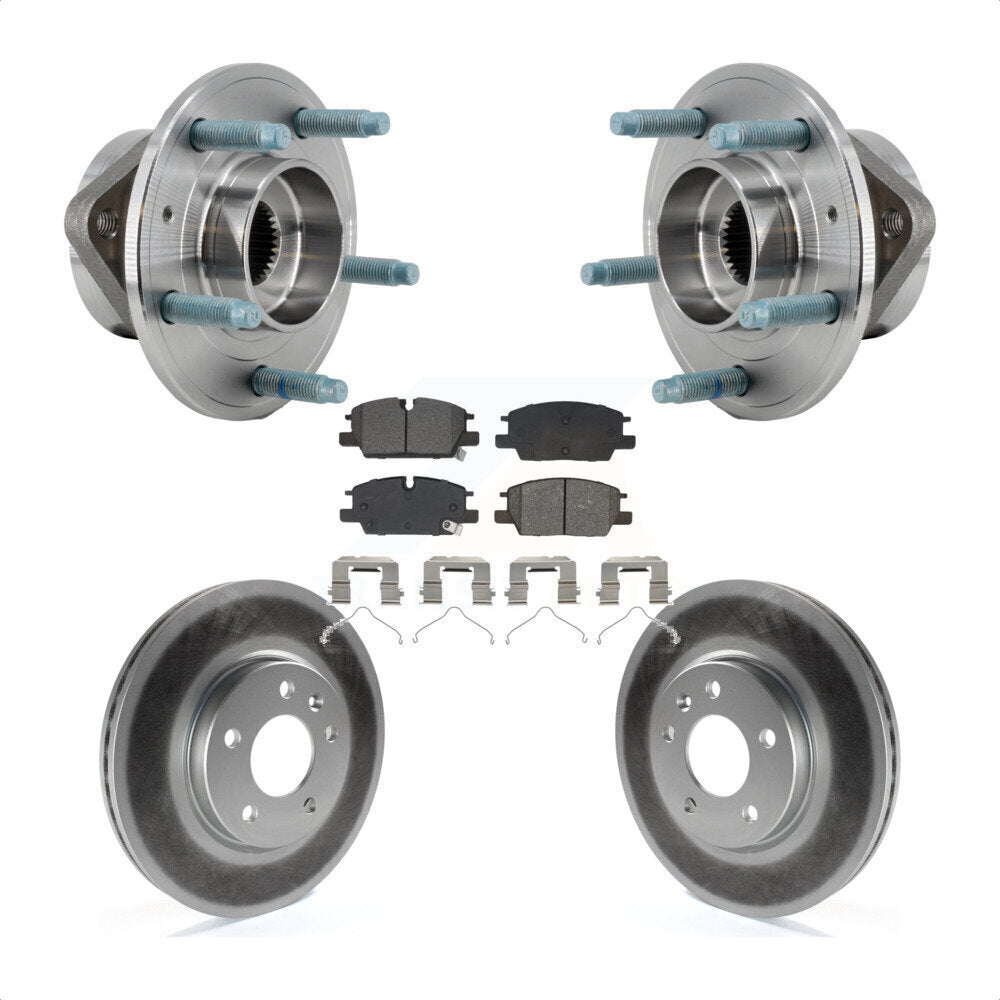 Front Hub Bearing Assembly Coated Brake Rotor & Pad Kit For Chevrolet Equinox GMC Terrain KBB-130399