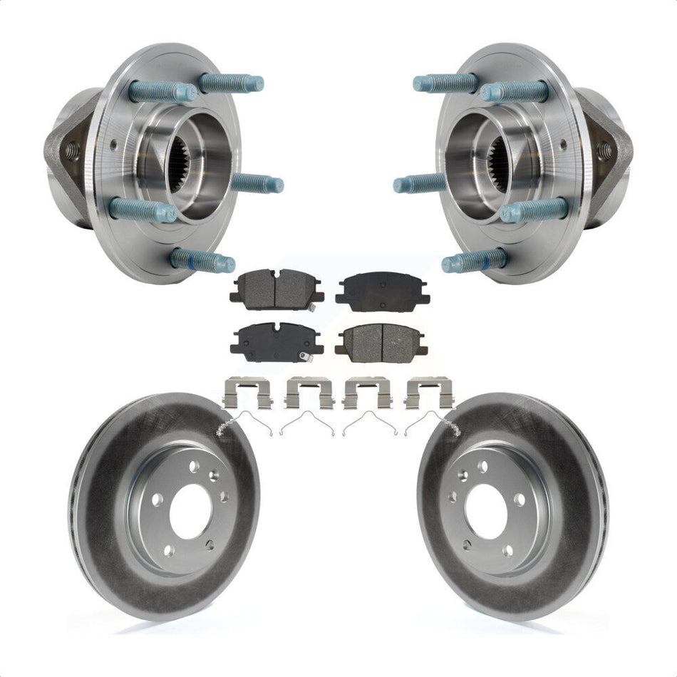 Front Hub Bearing Assembly Coated Brake Rotor & Pad Kit For Chevrolet Equinox GMC Terrain KBB-130399