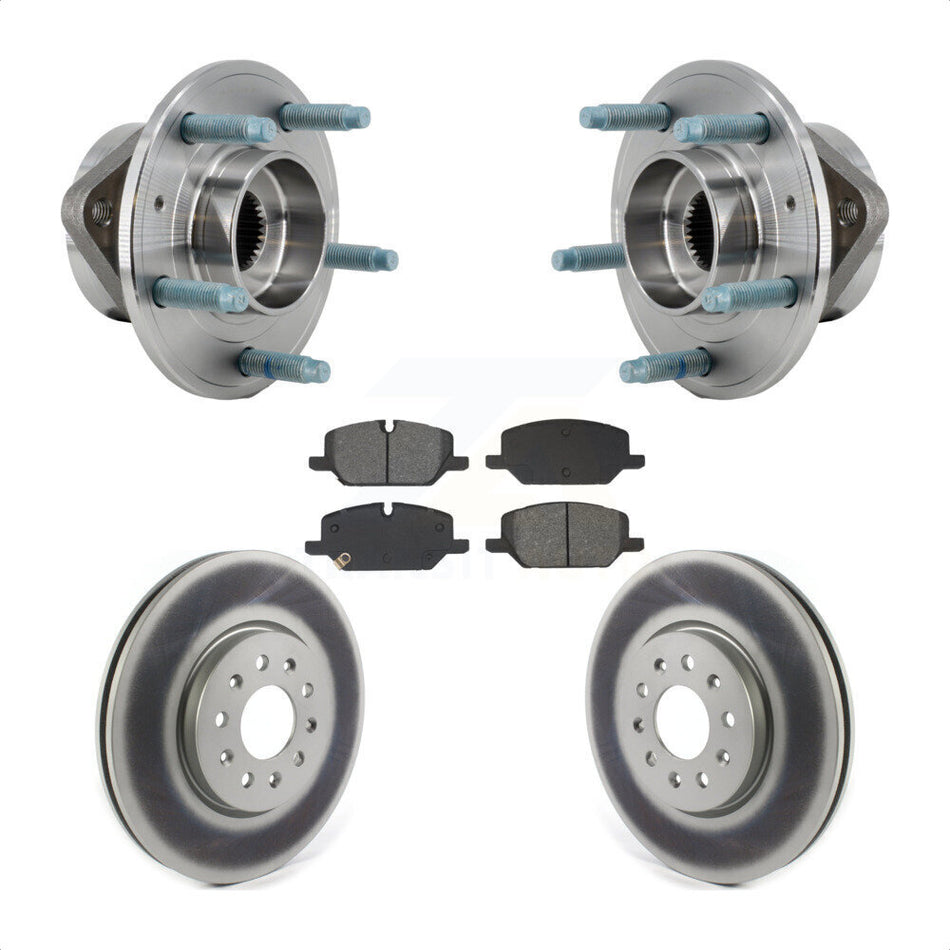 Front Hub Bearing Assembly Coated Brake Rotor & Pad Kit For Chevrolet Equinox GMC Terrain KBB-130400