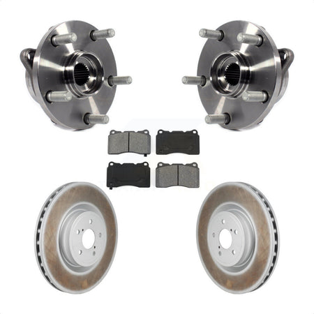 Front Hub Bearing Assembly Coated Brake Rotor And Pad Kit For 2004 Subaru Impreza WRX STI KBB-130404