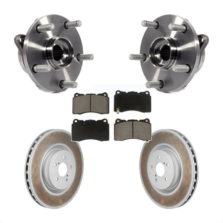 Front Hub Bearing Assembly Coated Brake Rotor And Pad Kit For 2004 Subaru Impreza WRX STI KBB-130405