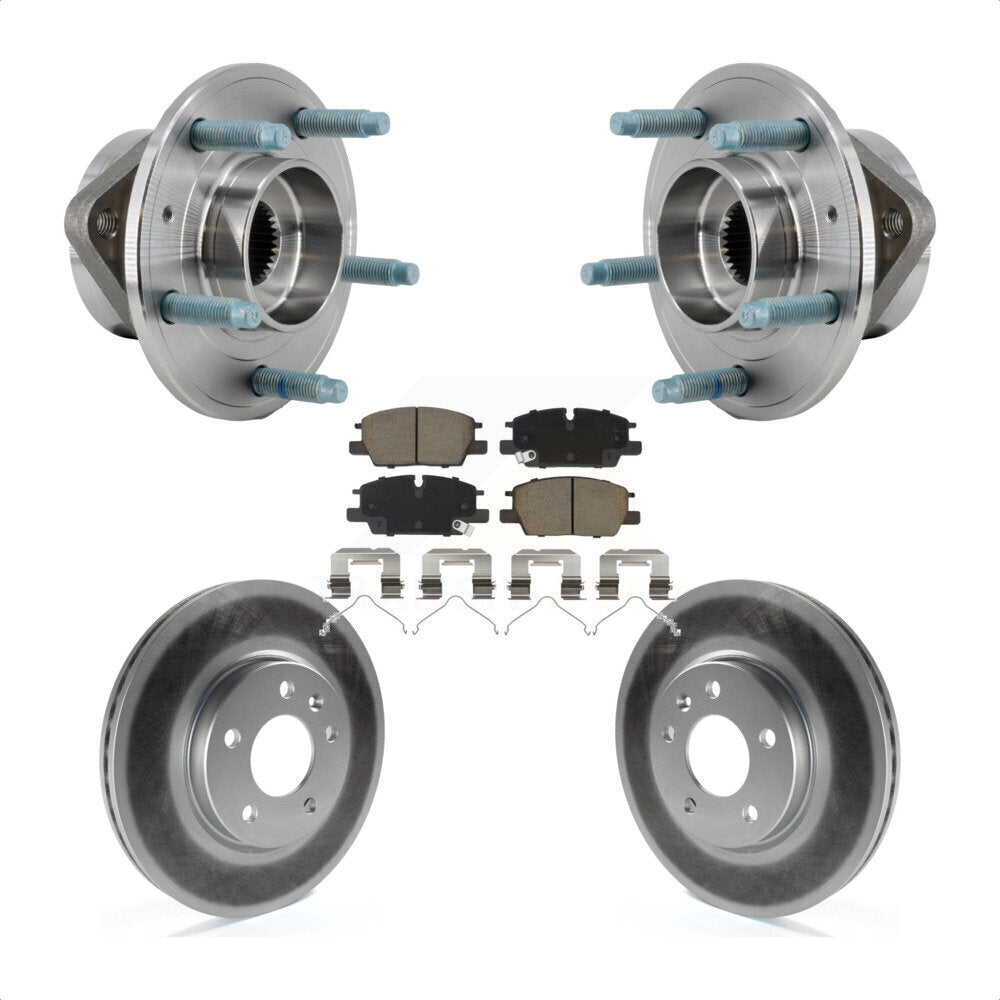 Front Hub Bearing Assembly Coated Brake Rotor & Pad Kit For Chevrolet Equinox GMC Terrain KBB-130408