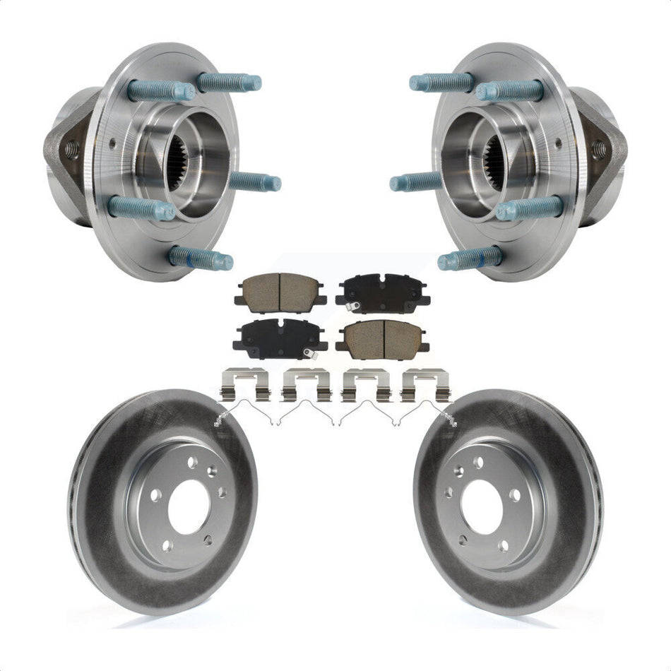Front Hub Bearing Assembly Coated Brake Rotor & Pad Kit For Chevrolet Equinox GMC Terrain KBB-130408