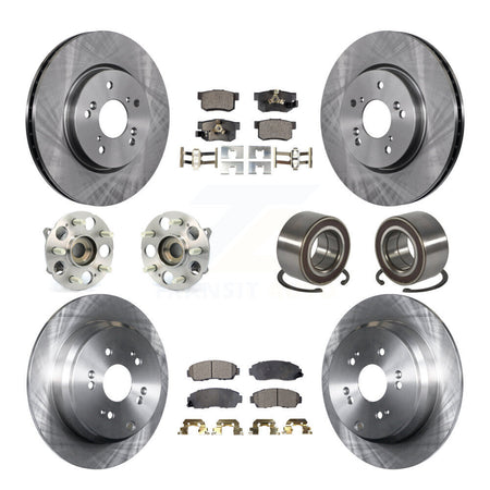 Front Rear Wheel Hub Bearing Disc Brake Rotor And Pad Kit (10Pc) For Honda CR-V Acura RDX KBB-130425