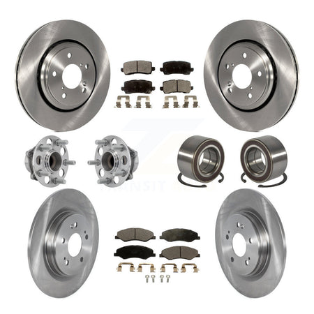 Front Rear Hub Bearings Disc Brake Rotors And Pads Kit (10Pc) For 2018-2023 Honda Odyssey KBB-130429