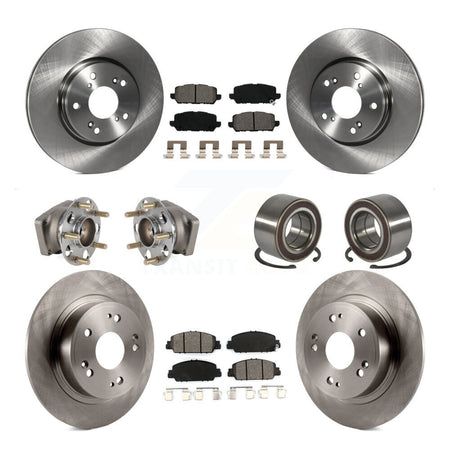 Front Rear Hub Bearing Disc Brake Rotors And Pads Kit (10Pc) For 2016-2022 Honda HR-V AWD KBB-130443