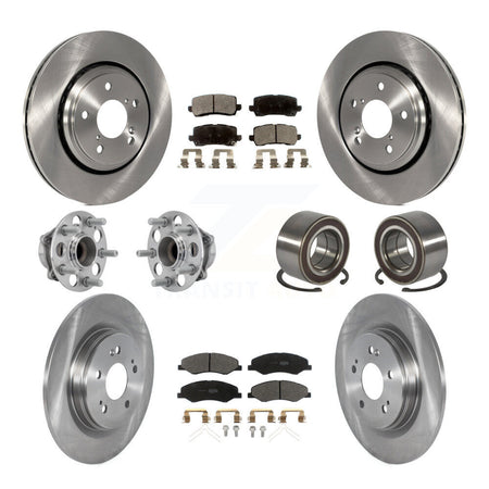 Front Rear Hub Bearings Disc Brake Rotors And Pads Kit (10Pc) For 2018-2023 Honda Odyssey KBB-130456