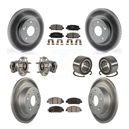 Front Rear Hub Bearing Coated Brake Rotor And Pad Kit (10Pc) For 2016-2022 Honda HR-V FWD KBB-130462