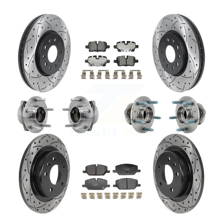Front Rear Hub Bearing Coat Brake Rotor Pads Kit (10Pc) For Chevrolet Equinox GMC Terrain KBB-130487