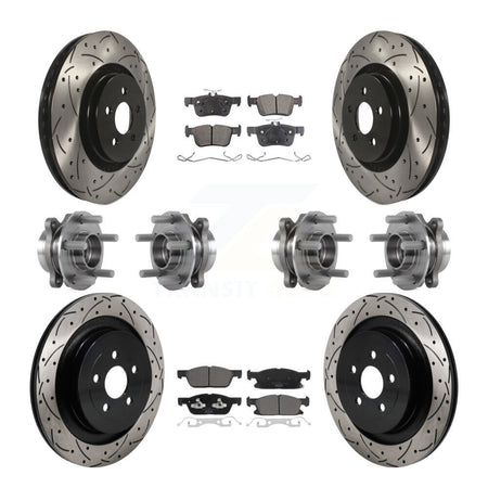 Front Rear Hub Bearing Coat Brake Rotor Pad Kit (10Pc) For 2019-2023 Lincoln Nautilus AWD KBB-130494