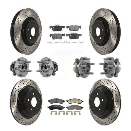 Front Rear Hub Bearing Coat Brake Rotor Pad Kit (10Pc) For 2022-2023 Lincoln Nautilus FWD KBB-130497