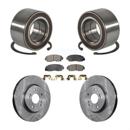 Front Wheel Bearing Disc Brake Rotors And Ceramic Pads Kit For Honda CR-V Acura RDX KBB-130500