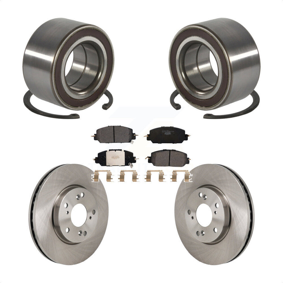 Front Wheel Bearing Disc Brake Rotors And Ceramic Pads Kit For 2017-2021 Honda Clarity KBB-130505