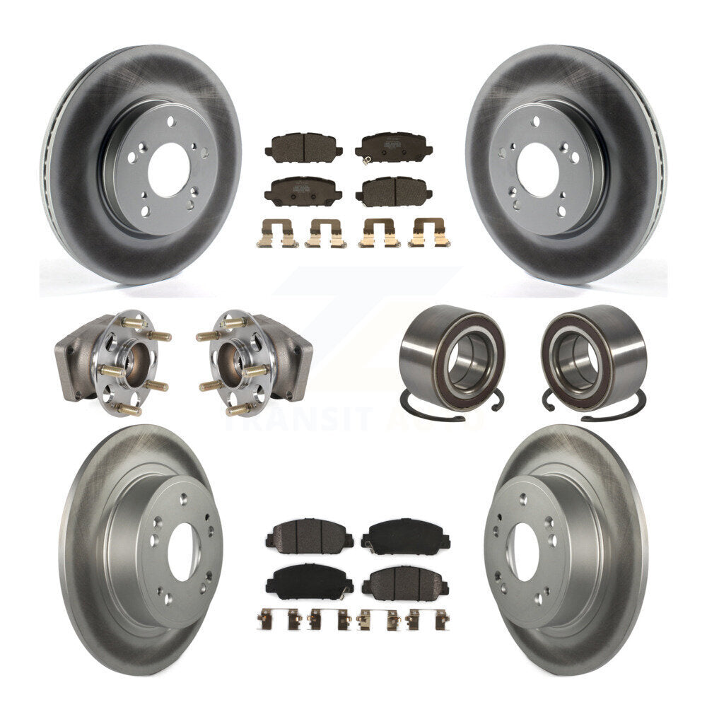 Front Rear Hub Bearing Coated Brake Rotor And Pad Kit (10Pc) For 2016-2022 Honda HR-V AWD KBB-130514