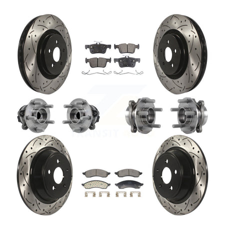 Front Rear Hub Bearing Coat Brake Rotor Pad Kit (10Pc) For 2022-2023 Lincoln Nautilus FWD KBB-130527