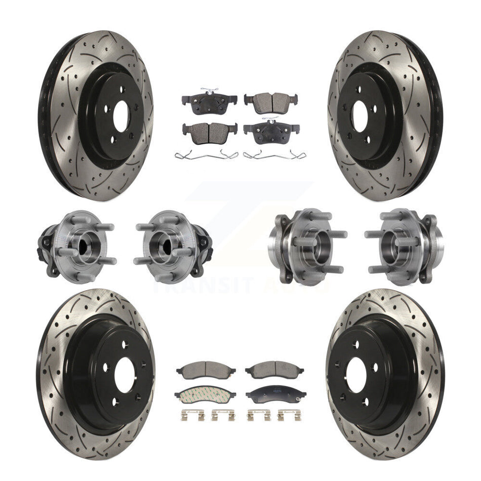 Front Rear Hub Bearing Coat Brake Rotor Pad Kit (10Pc) For 2022-2023 Lincoln Nautilus FWD KBB-130527