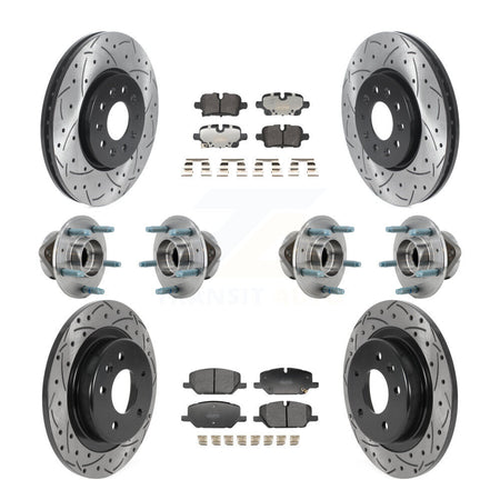 Front Rear Hub Bearing Coat Brake Rotor Pads Kit (10Pc) For Chevrolet Equinox GMC Terrain KBB-130535