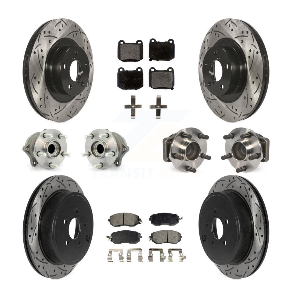 Front Rear Hub Bearing Coat Brake Rotor Pads Kit (10Pc) For 17 Subaru BRZ Limited/Premium KBB-130538