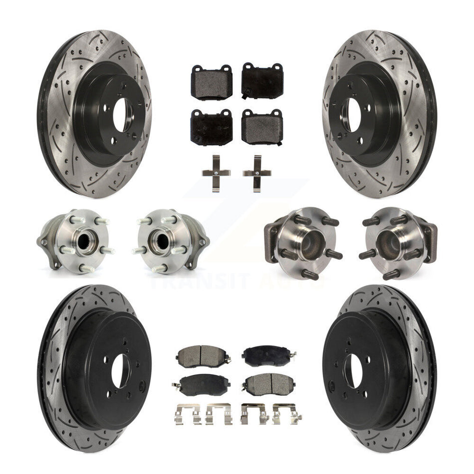 Front Rear Hub Bearing Coat Brake Rotor Pads Kit (10Pc) For 17 Subaru BRZ Limited/Premium KBB-130538