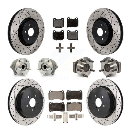Front Rear Hub Bearing Coated Disc Brake Rotor & Pads Kit (10Pc) For Subaru BRZ Toyota 86 KBB-130540