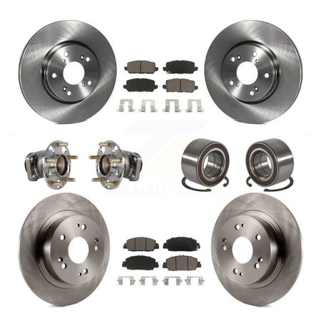 Front Rear Hub Bearing Disc Brake Rotors And Pads Kit (10Pc) For 2016-2022 Honda HR-V FWD KBB-130550