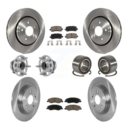 Front Rear Hub Bearings Disc Brake Rotors And Pads Kit (10Pc) For 2018-2023 Honda Odyssey KBB-130551