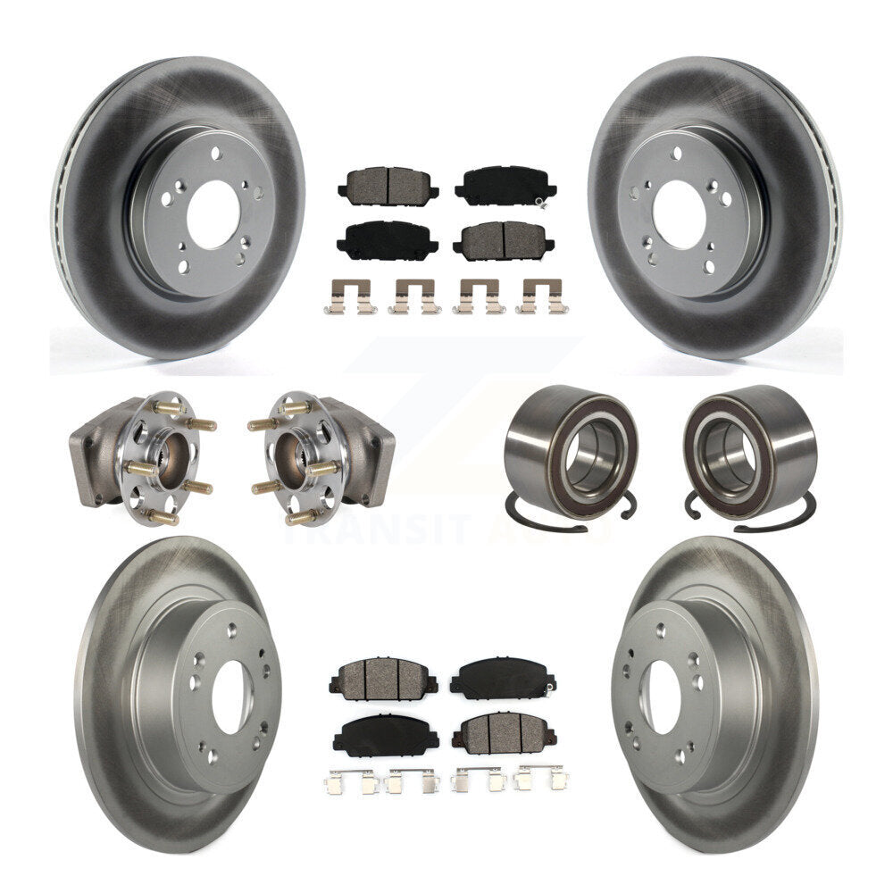 Front Rear Hub Bearing Coated Brake Rotor And Pad Kit (10Pc) For 2016-2022 Honda HR-V AWD KBB-130567