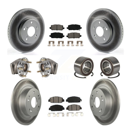 Front Rear Hub Bearing Coated Brake Rotor And Pad Kit (10Pc) For 2016-2022 Honda HR-V AWD KBB-130567