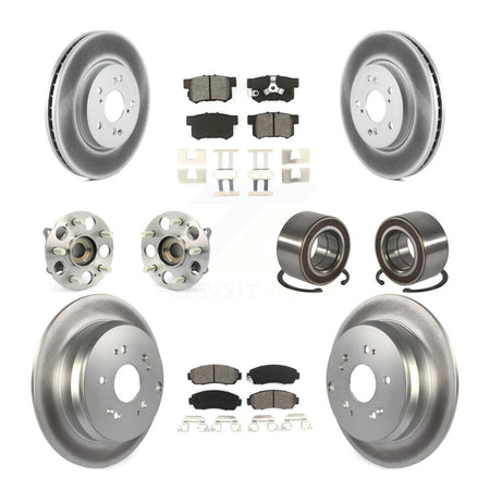Front Rear Hub Bearing Coated Disc Brake Rotor & Pads Kit (10Pc) For Honda CR-V Acura RDX KBB-130570