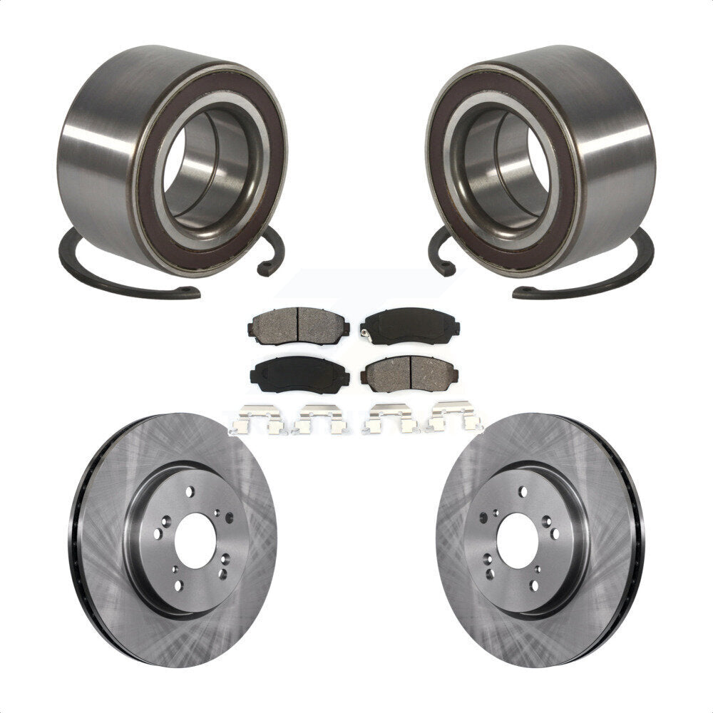 Front Wheel Bearing Disc Brake Rotors And Semi-Metallic Pads Kit For Honda CR-V Acura RDX KBB-130572