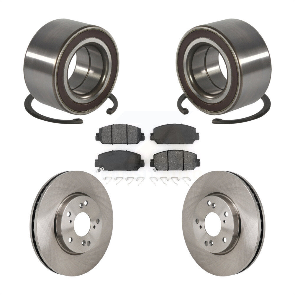 Front Wheel Bearing Disc Brake Rotors And Pads Kit For 2017-2021 Honda Clarity KBB-130575