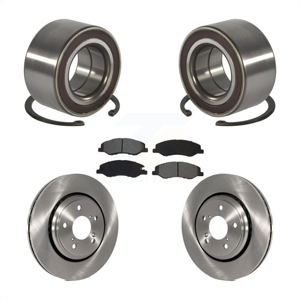 Front Wheel Bearing Disc Brake Rotors And Pads Kit For 2018-2023 Honda Odyssey KBB-130576