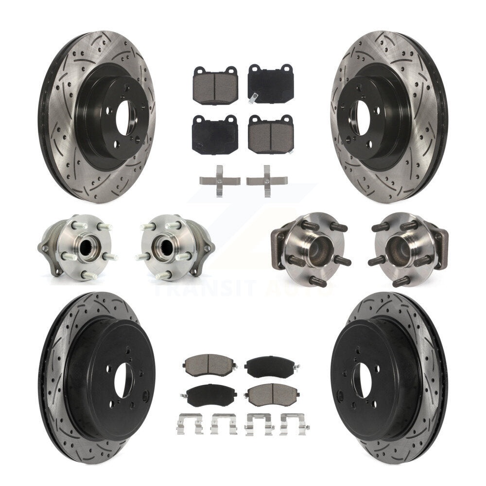Front Rear Hub Bearing Coat Brake Rotor Pads Kit (10Pc) For 17 Subaru BRZ Limited/Premium KBB-130578