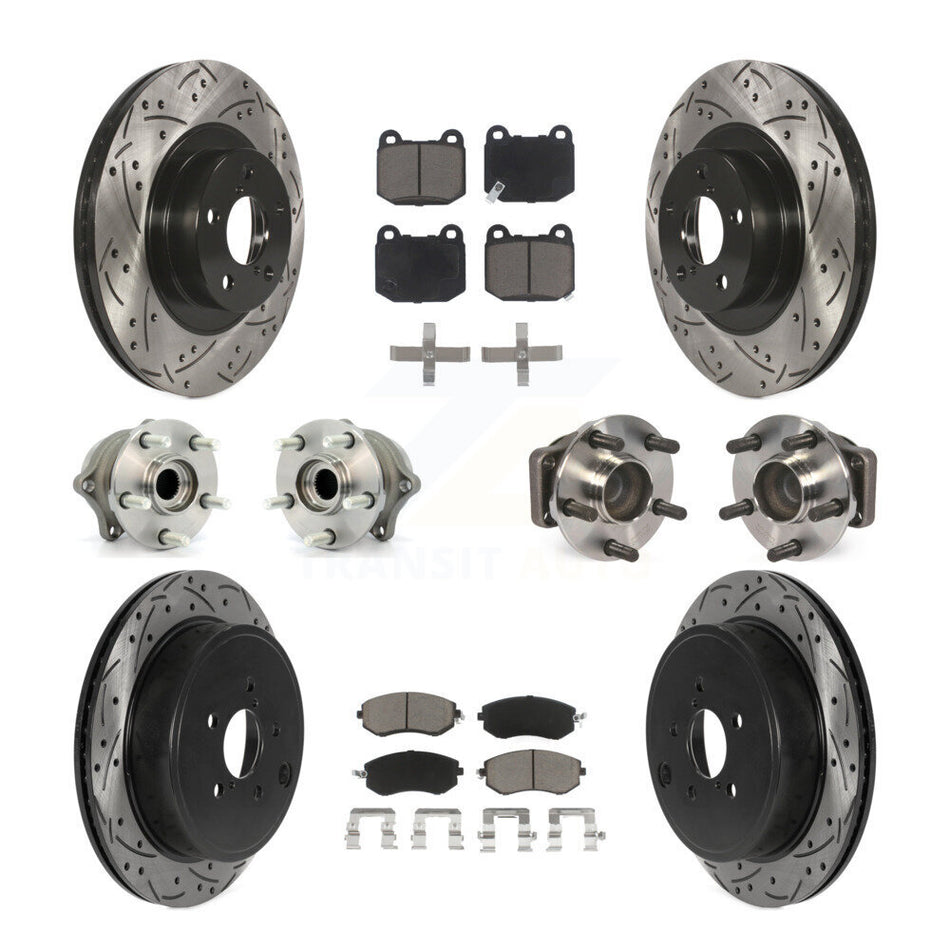 Front Rear Hub Bearing Coat Brake Rotor Pads Kit (10Pc) For 17 Subaru BRZ Limited/Premium KBB-130578
