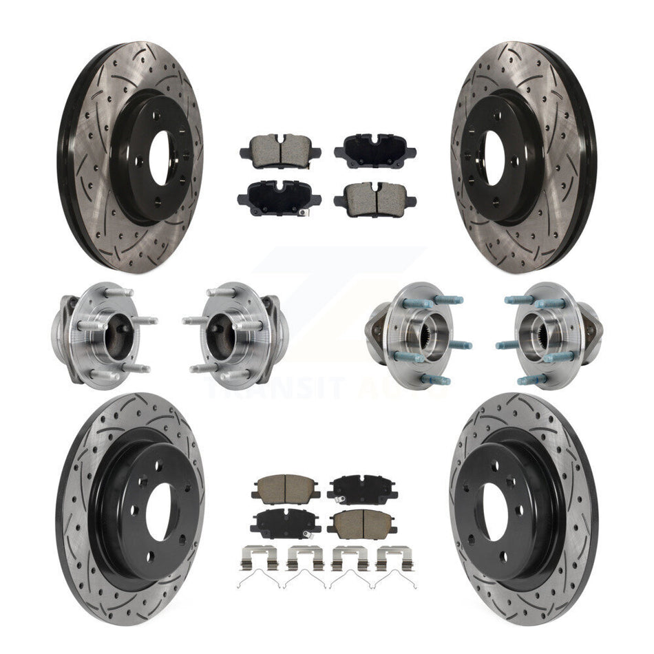 Front Rear Hub Bearing Coat Brake Rotor Pads Kit (10Pc) For Chevrolet Equinox GMC Terrain KBB-130583