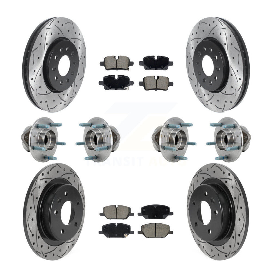 Front Rear Hub Bearing Coat Brake Rotor Pads Kit (10Pc) For Chevrolet Equinox GMC Terrain KBB-130584