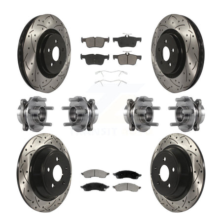 Front Rear Hub Bearing Coat Brake Rotor Pad Kit (10Pc) For 2022-2023 Lincoln Nautilus AWD KBB-130591